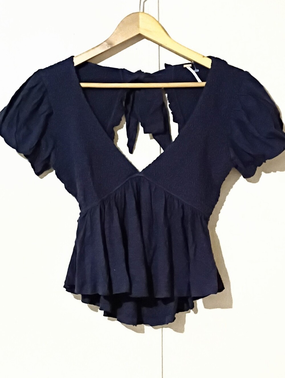 NWOT **Free People** Charlotte Smocked Open Back Top. Size S - Picture 4 of 11